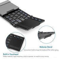 Aluminum Tri-folding Wireless Bluetooth Keyboard